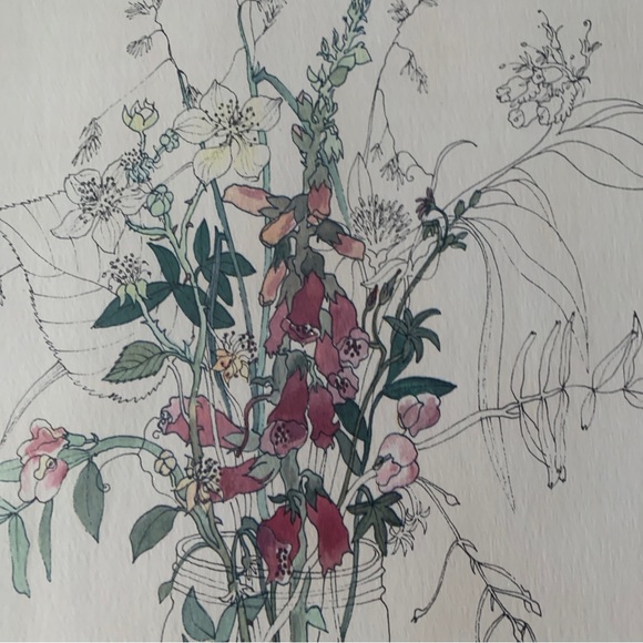 Mary Lou Goertzen Litho Foxglove,Vetch,Blackberry Blossoms/Comfrey 17”x13” - Picture 13 of 14